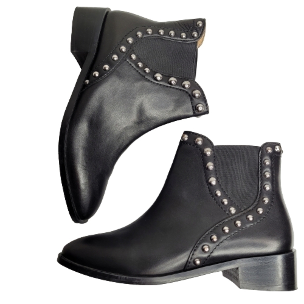 Zara Black Studded Booties